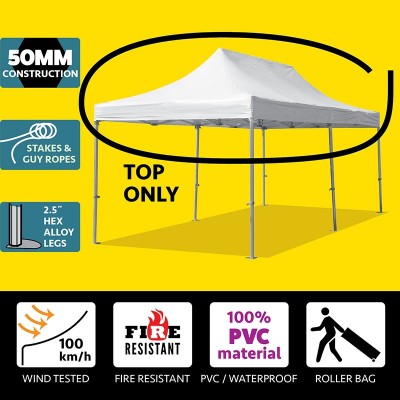 Party Tents Direct 13' x 26' 50mm Speedy Pop Up Instant Canopy Tent, White Top ONLY   